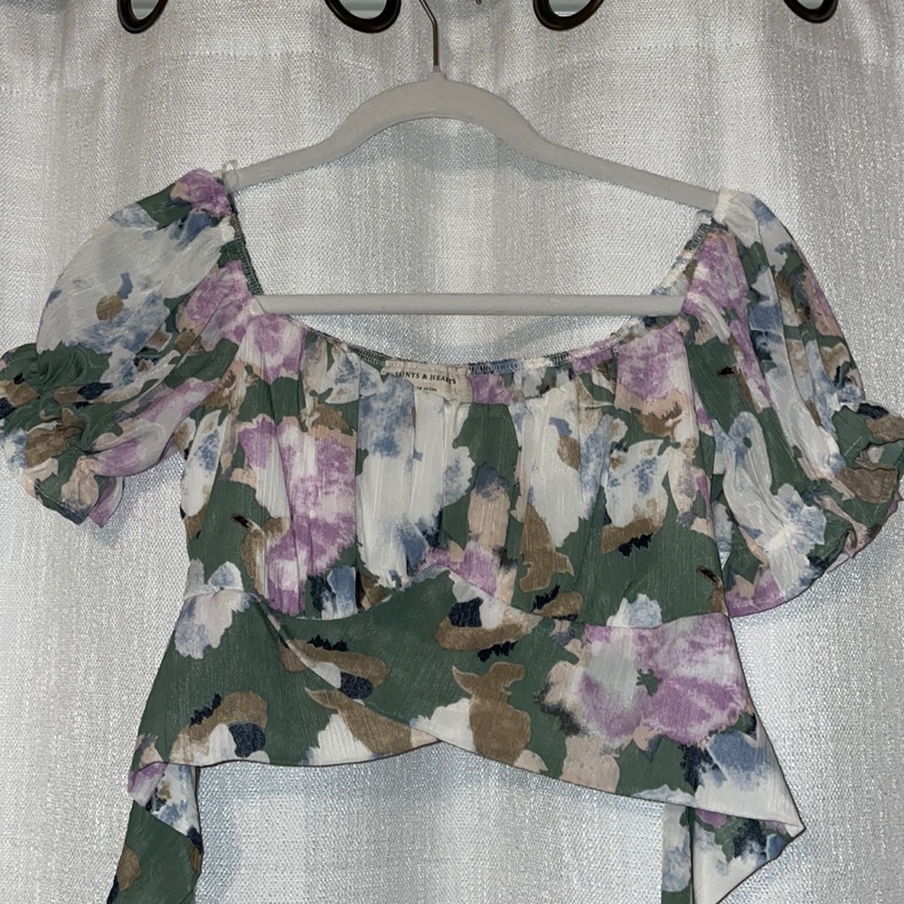 small tie back crop top